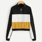 Shein Color Block Zip Up Sweatshirt