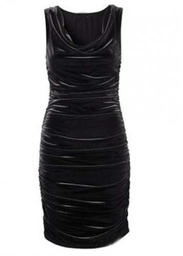 Rosewe Charming Round Neck Sleeveless Sheath Dress For Woman Black
