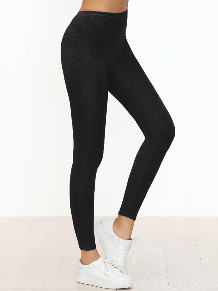 Shein Black Skinny Casual Leggings