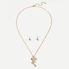 Shein Girl Pendant Necklace 1pc & Earrings 1pair