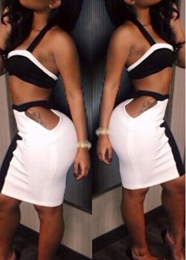 Rosewe Spaghetti Strap Crop Top And Mini Skirt
