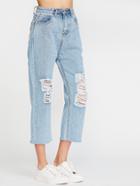 Shein Distressed Cropped Jeans