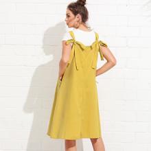 Shein Dual Pocket Knot Back Dress