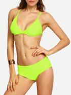 Shein Caged Back Triangle Bikini Set