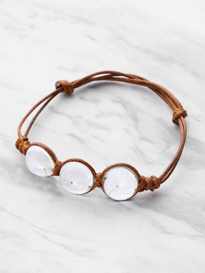Shein Glass Flower Detail Knot Bracelet