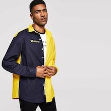 Shein Men Single Breasted Color Block Collar Shirt
