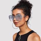 Shein Glitter Frame Mirror Lens Sunglasses