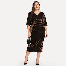 Shein Plus Self Belted Pencil Dress