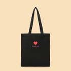 Shein Heart Print Canvas Tote Bag