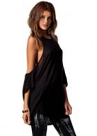 Rosewe Loose Casual Round Neck Black Straight Dress For Girls
