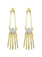 Shein White Color Turquoise Spike Long Drop Earrings