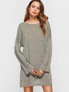 Shein Marled Knit Drop Shoulder Seam Split Side Dress