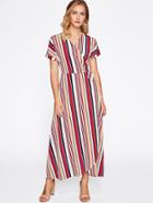 Shein Multi-stripe V Neckline Overlap Dress