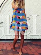 Shein Multicolor Sleeveless Print Shift Dress