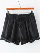 Shein Black Drawstring Waist Pocket Shorts
