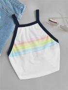 Shein Contrast Binding Tied Back Racer Cami Top