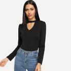 Shein Stand Collar Slim Fitted Tee