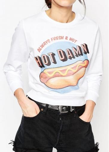 Rosewe Round Neck Long Sleeve Printed Sweatshirt