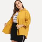 Shein Plus Single-breasted Solid Coat