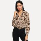 Shein Leopard Print Buttoned Shirt