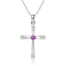 Shein Cross Pendant Necklace With Rhinestone