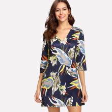 Shein Tropical Print Tunic Dress
