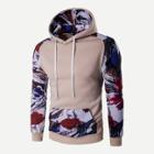 Shein Men Abstract Floral Print Hooded Sweatshirt