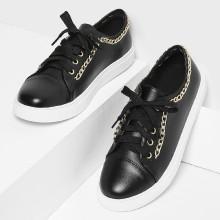 Shein Chain Detail Lace Up Sneakers