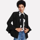 Shein Trumpet Sleeve Single Button Blazer