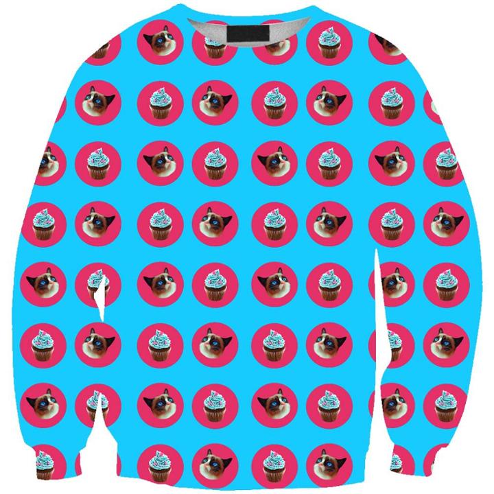 Shein Digital Printing Cup Cake Sweatshirt