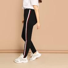 Shein Plus Contrast Striped Side Leggings