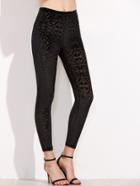 Shein Black Flocked Velvet Leggings