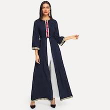 Shein Contrast Tape Tassel Embellished Dress