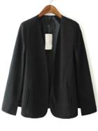 Shein Black Long Sleeve Casual Cape Blazer