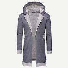 Shein Men Contrast Trim Hooded Coat