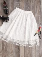 Shein Embroidered Vine Applique Mesh Skirt