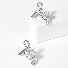 Shein Men Music Note Shaped Cufflinks 1pair