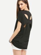 Shein Crisscross Cutout Back T-shirt