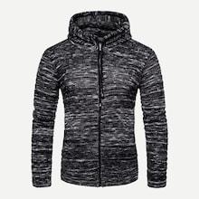 Shein Men Space Dye Zip Up Hooded Jumper