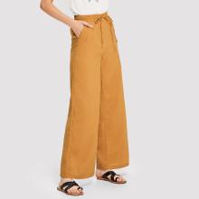 Shein Solid Palazzo Leg Drawstring Pants