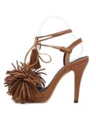 Shein Tasselled Starp Lace-up Brown High Heel Sandals
