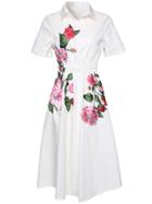 Shein Rose Print Elastic-waist Dress