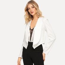 Shein Shawl Collar Button Detail Solid Blazer