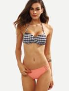 Shein Multicolor Printed Mix And Match Bikini Set