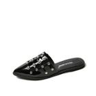 Shein Cut Out Pu Flats With Studded