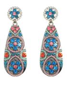 Shein Colorful Rhinestone Long Hanging Stud Earrings