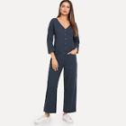 Shein Button Front V Neck Jumpsuit