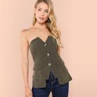 Shein Button Up Pocket Patched Top