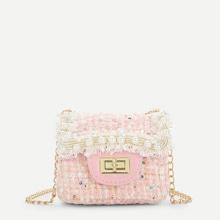 Shein Girls Faux Pearl Decor Chain Crossbody Bag