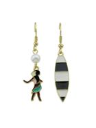 Shein Simulated-pearl Geometric Monkey Drop Earrings